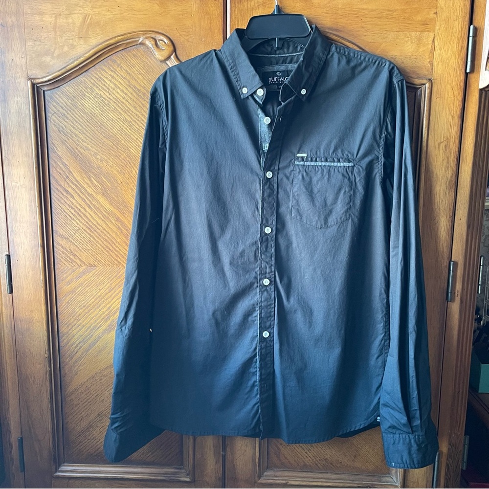 Buffalo David Bitton Black Casual Button-Down Shirt